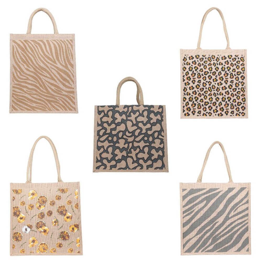 Printed Jute Bag Burlap Tote Bag for Bridesmaid Gift Travel Shopping Wedding